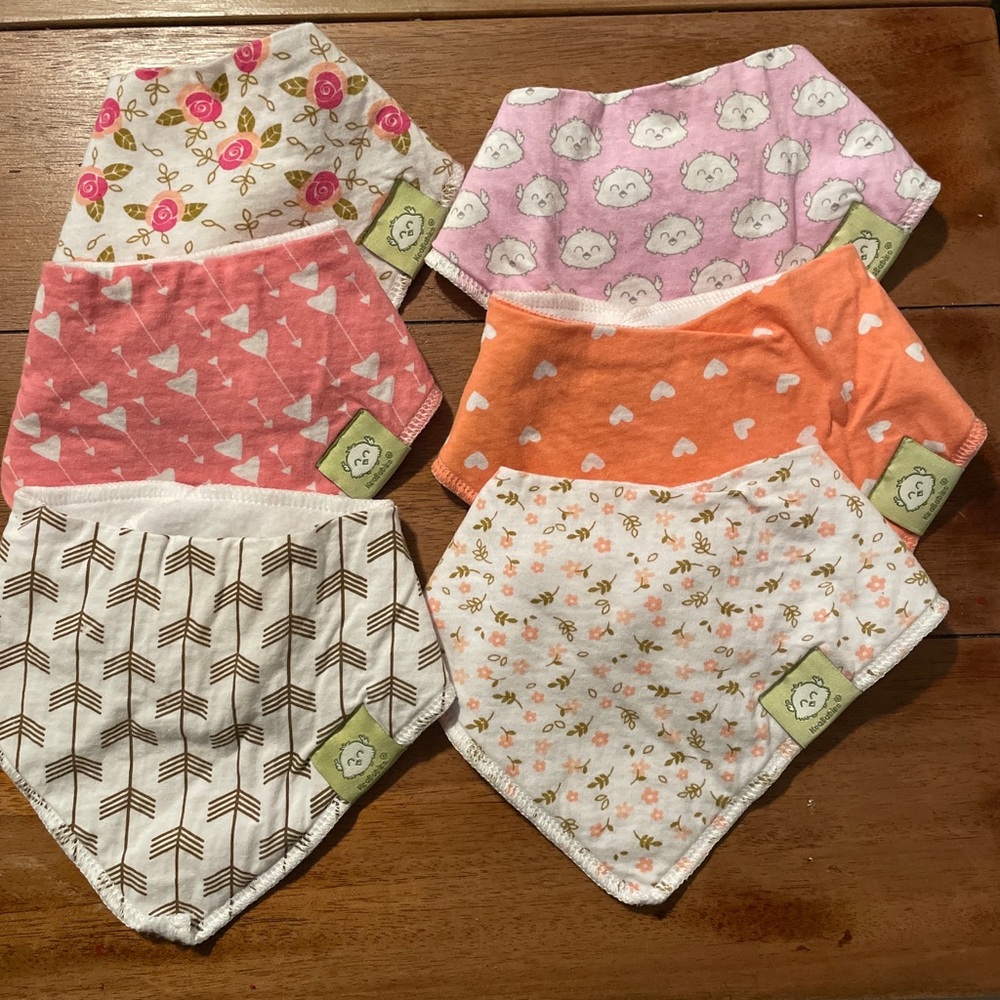3/$12- KeaBabies Organic Baby Girl Bandana Drool Bibs Super Absorbent 6 pack
